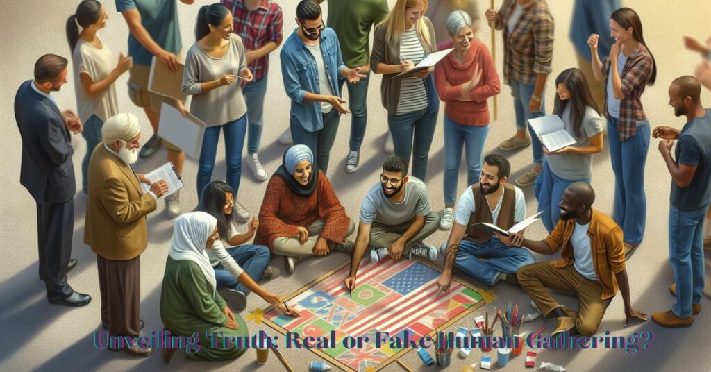 Unveiling Truth Real or Fake Human Gathering